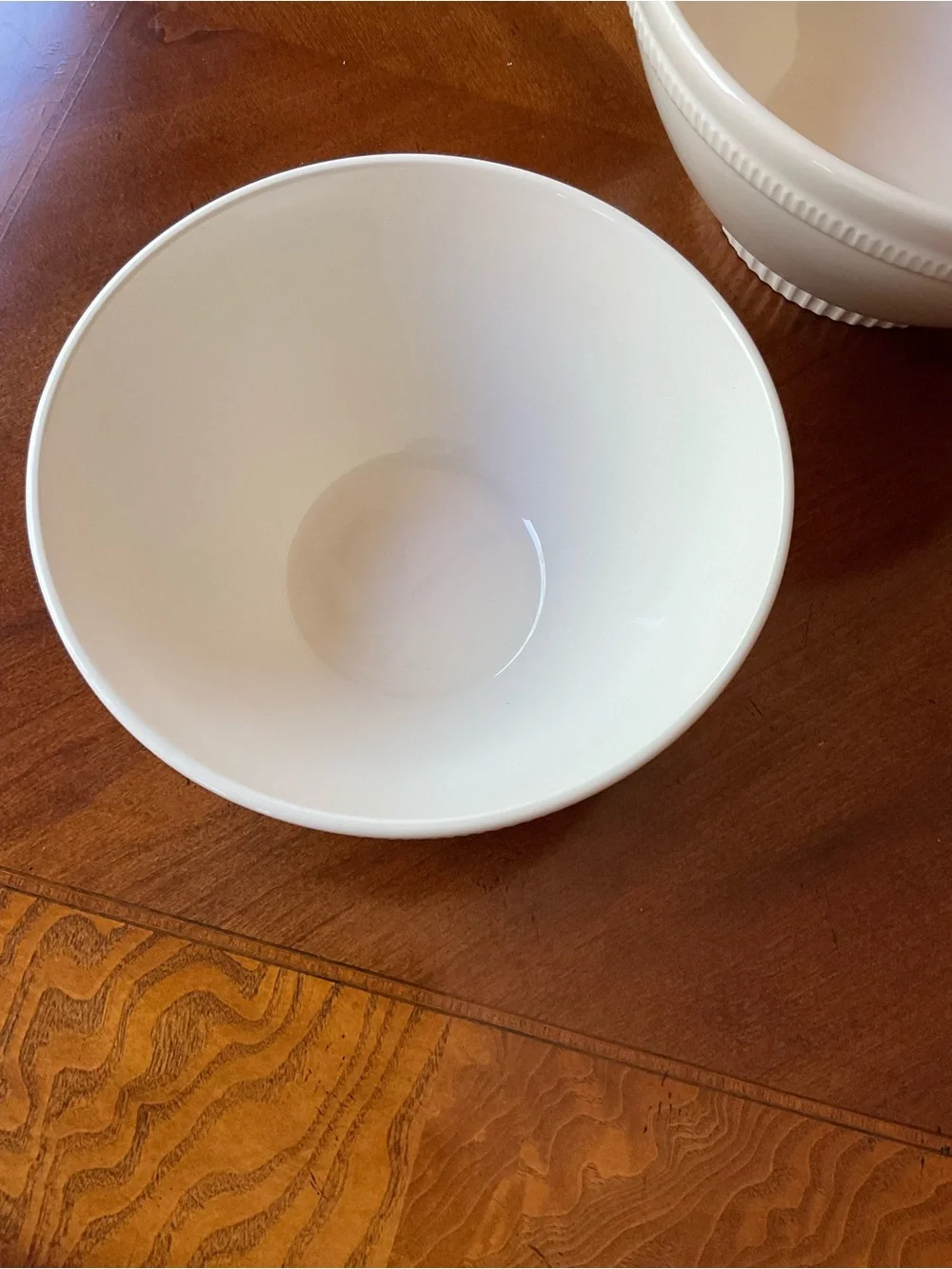 Vintage Crate & Barrel Nesting Mixing Serving Bowls, set of two, Ivory, EUC